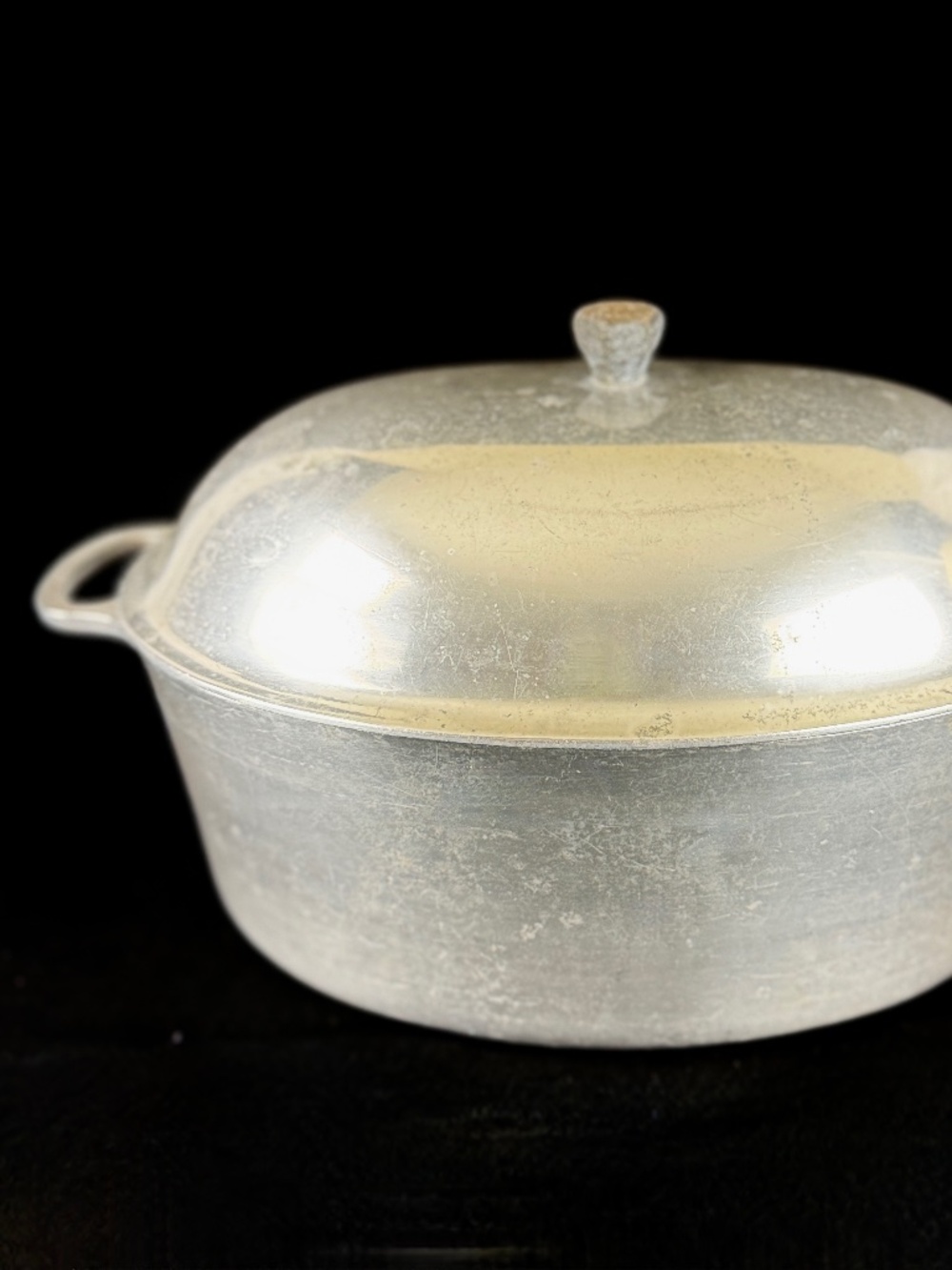 Vintage Majestic Cookware Oval Cast Aluminum Roaster Dutch Oven with Lid